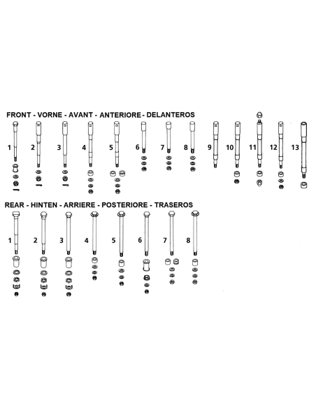 PERNI RUOTA CROMATI ANTERIORI E POSTERIORI