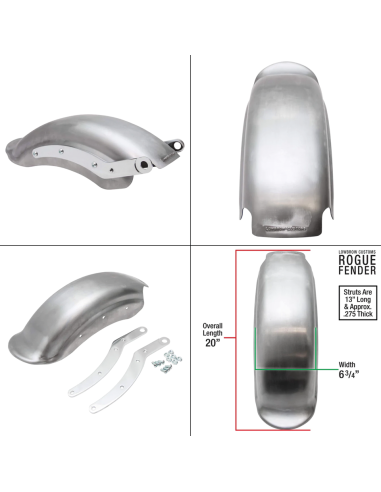 PARAFANGO POSTERIORE E SUPPORTI ROGUE DI LOWBROW CUSTOMS PER BIG TWIN 1958-1984