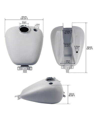 SERBATOI IN ACCIAIO GREZZO STILE ORIGINALE PER TOURING E TRIKE