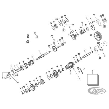 INGRANAGGI E ALBERI CAMBIO PER BIG TWIN 4 MARCE