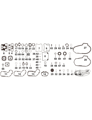 GUARNIZIONI, O-RING E PARAOLI MOTORE PER SPORTSTER 1986-2003 E BUELL 1997-2002