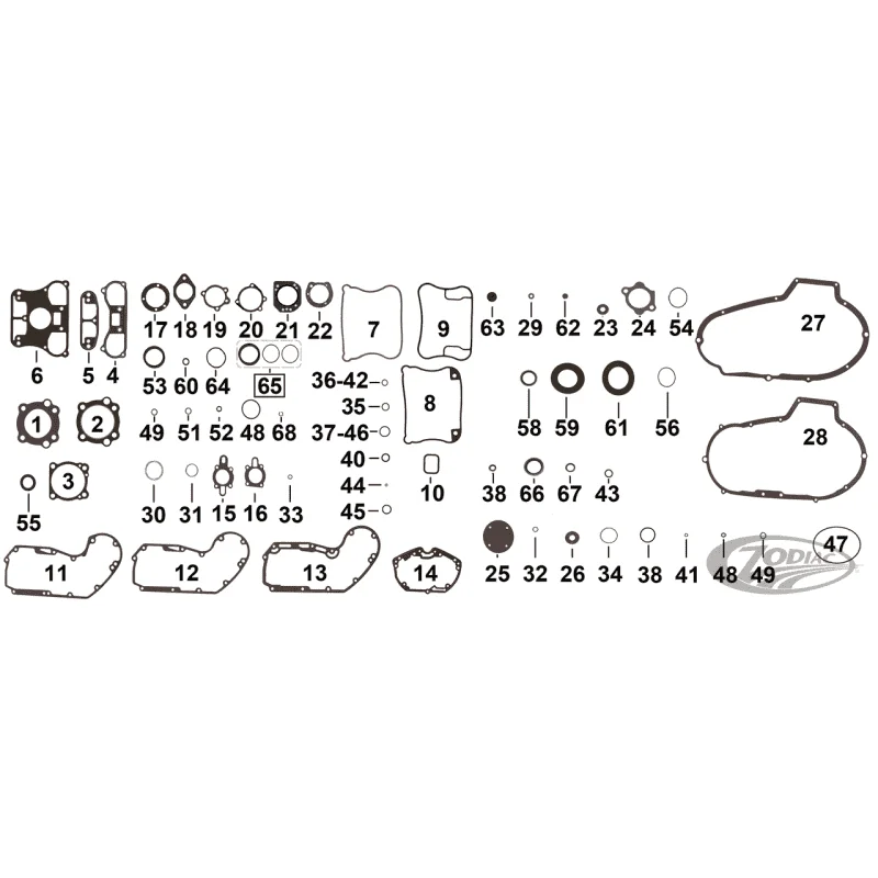 GUARNIZIONI, O-RING E PARAOLI MOTORE PER SPORTSTER 1986-2003 E BUELL 1997-2002