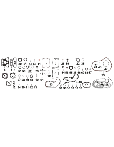 GUARNIZIONI, O-RING E PARAOLI MOTORE PER SPORTSTER XL E XR DAL 2004 A OGGI E BUELL 2003-2010
