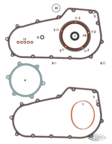 GUARNIZIONI, O-RING E PARAOLI PER PRIMARIE TWIN CAM A 6 MARCE 2006-2017