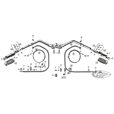 MANUBRI E COMANDI PER FORCELLE SPRINGER DAL 1937 AL 1948