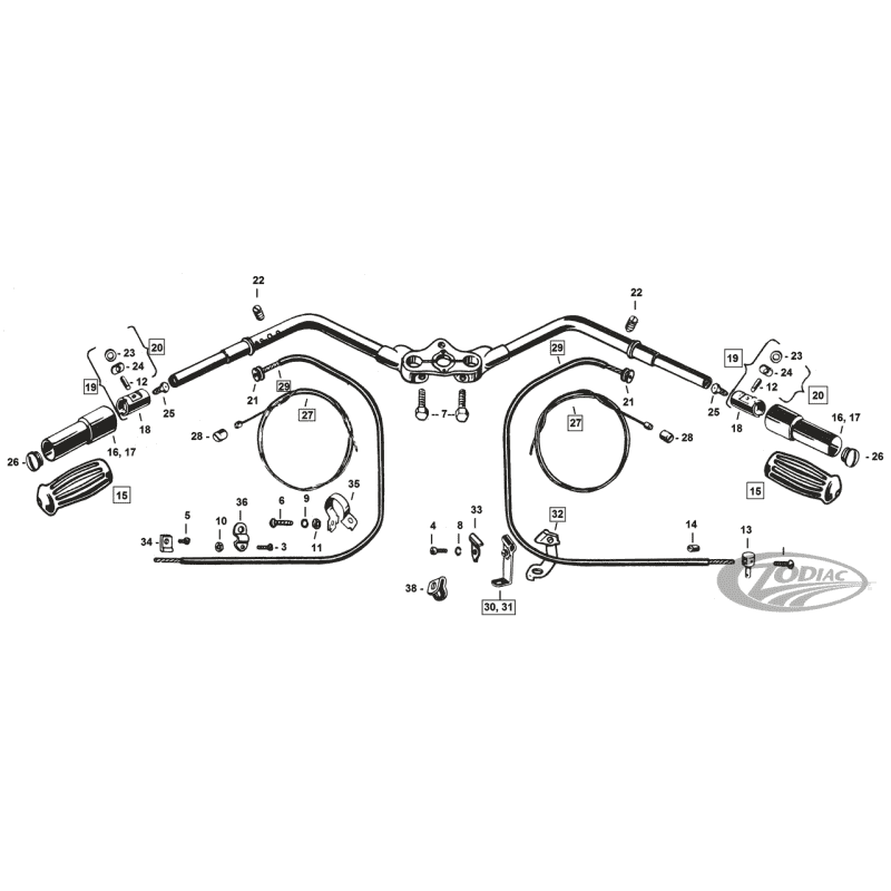 MANUBRI E COMANDI PER FORCELLE SPRINGER DAL 1937 AL 1948