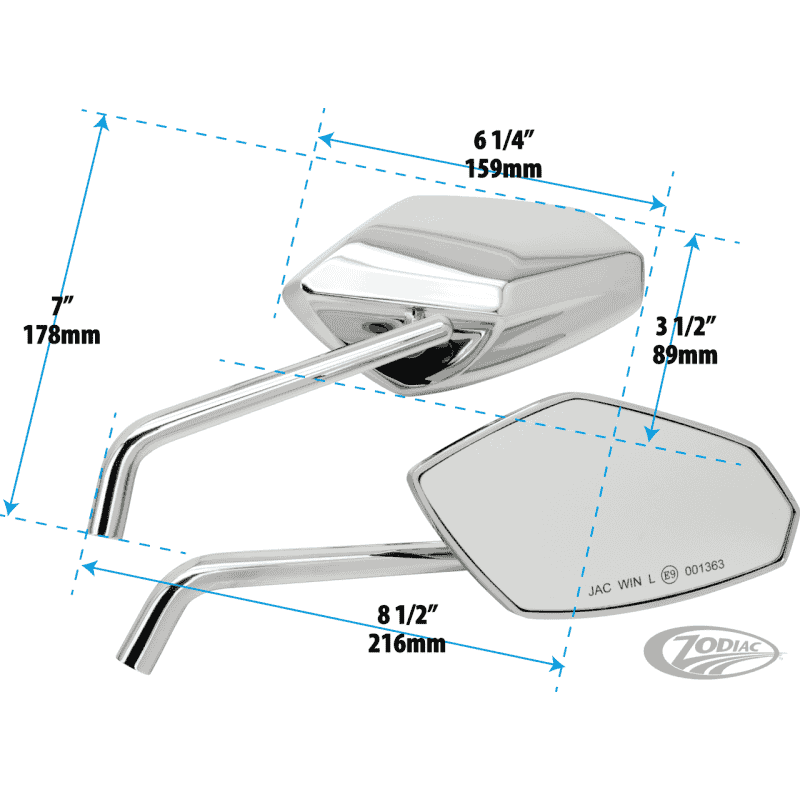 SPECCHIETTI ZODIAC STREET ROD APPROVATI E