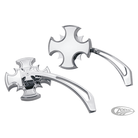 SPECCHIETTI "CROSS BLADE" CON STELO LAVORATO