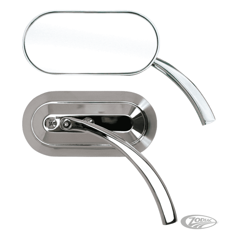 SPECCHIETTO IN ALLUMINIO BILLET CROMATO "SLIM LINE" STILE PIRAMIDALE