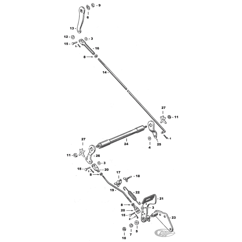 PARTI PER FRENO POSTERIORE PER BIG TWIN 1936-1957