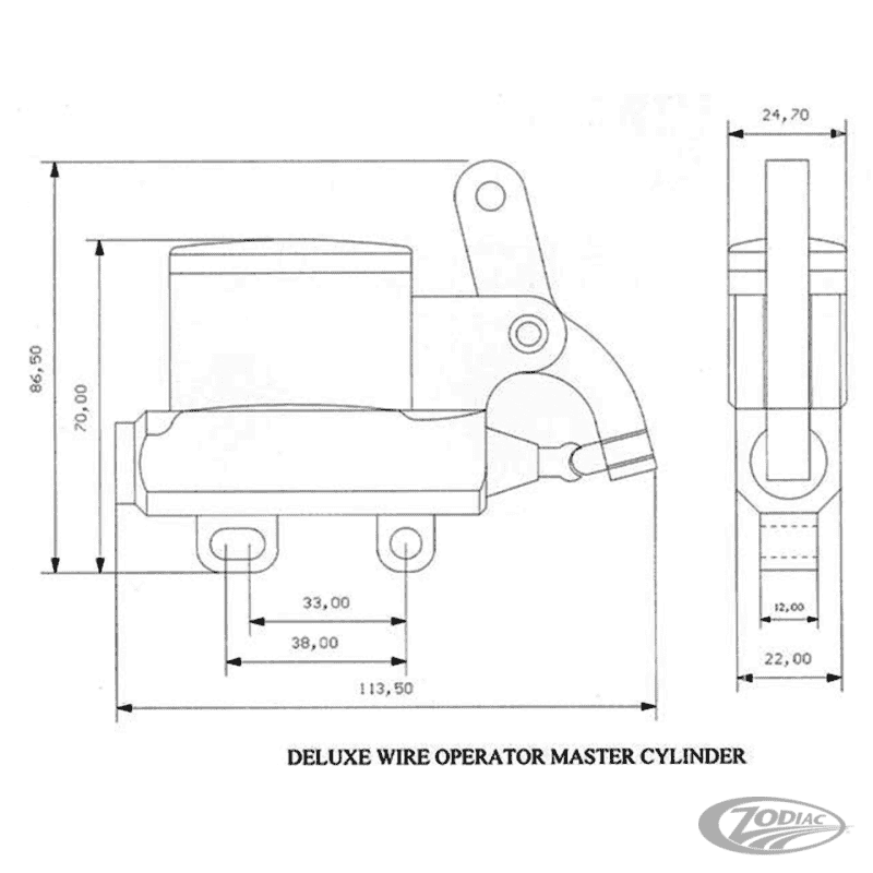 POMPA FRENO POSTERIORE A CAVO KUSTOM TECH DELUXE