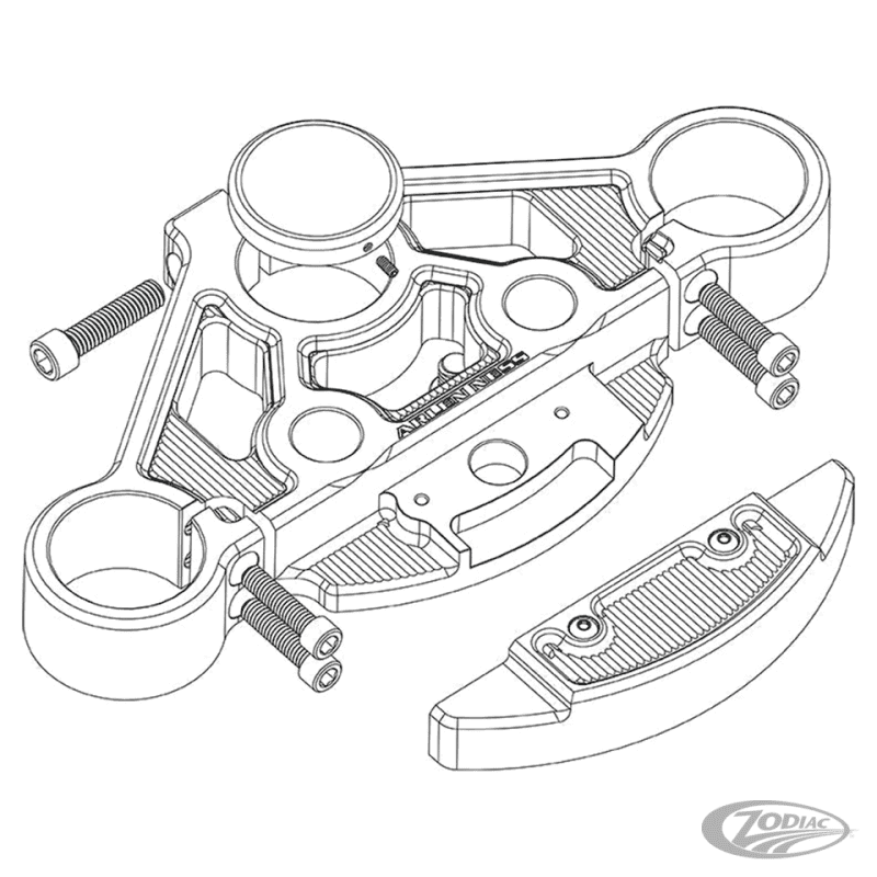 PIASTRA SUPERIORE E KIT PIASTRE FORCELLA NESS METHOD PER ROAD GLIDE