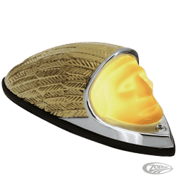 ORNAMENTO ILLUMINABILE DA PARAFANGO CON TESTA D'INDIANO