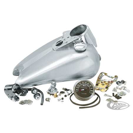 SERBATOIO BENZINA ALLUNGATO IN UN PEZZO UNICO CON KIT CONTACHILOMETRI E CRUSCOTTO PER SPORTSTER