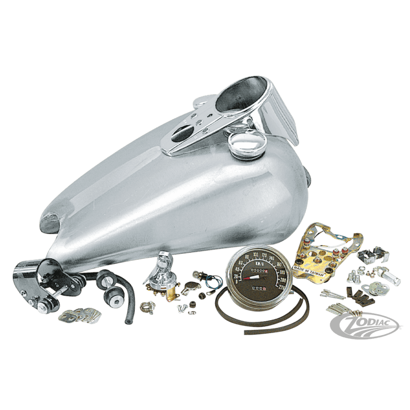 SERBATOIO BENZINA ALLUNGATO IN UN PEZZO UNICO CON KIT CONTACHILOMETRI E CRUSCOTTO PER SPORTSTER