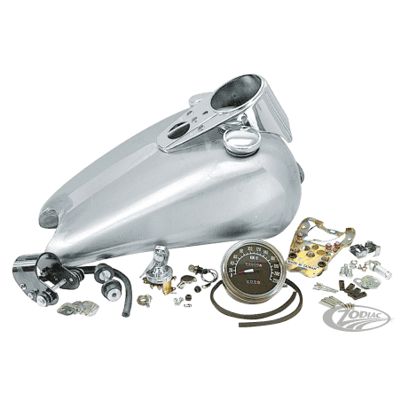 SERBATOIO BENZINA ALLUNGATO IN UN PEZZO UNICO CON KIT CONTACHILOMETRI E CRUSCOTTO PER SPORTSTER