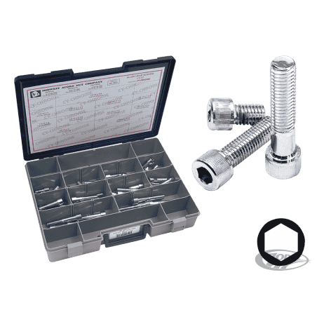 ASSORTIMENTO VITI A BRUGOLA CROMATE 1/2" UNC