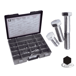 ASSORTIMENTO BULLONI UNC A TESTA ESAGONALE CROMATI