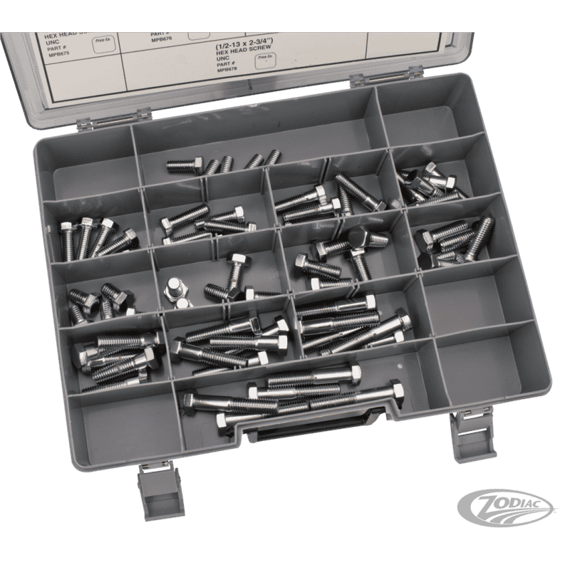 ASSORTIMENTO BULLONI UNC A TESTA ESAGONALE CROMATI