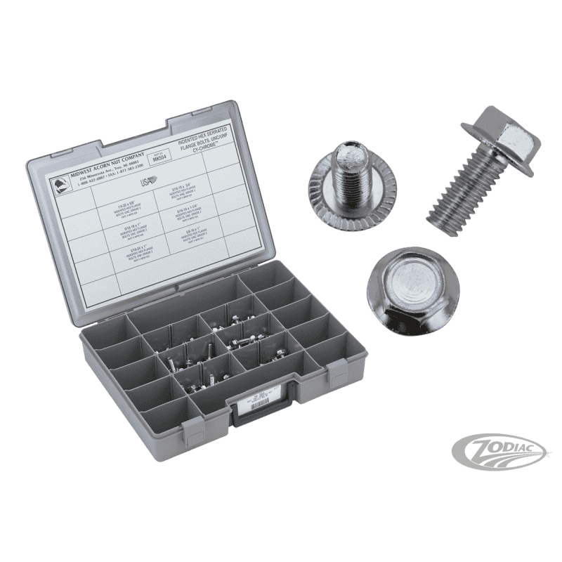 ASSORTIMENTO VITI CROMATE CON SCAVATURE PER MONTAGGIO FLANGE