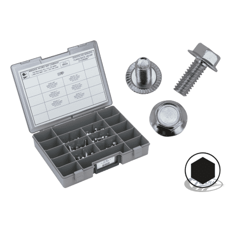 ASSORTIMENTO VITI CROMATE CON SCAVATURE PER MONTAGGIO FLANGE