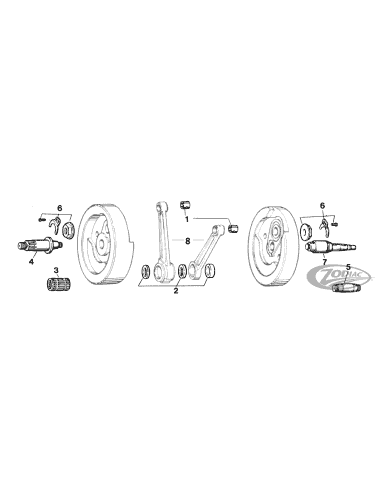 PARTI DI RICAMBIO PER ALBERO MOTORE E BIELLE DI BIG TWIN