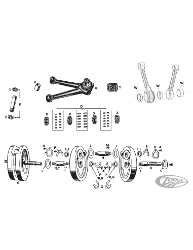 PARTI DI RICAMBIO PER IMBIELLAGGI PER MODELLI 45CI & BIG TWIN A VALVOLE LATERALI