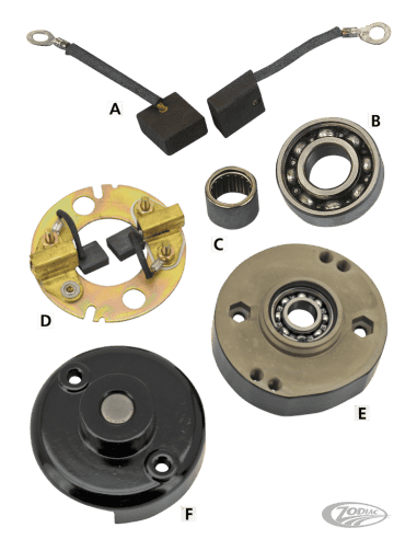 RICAMBI GENERATORE A 2 SPAZZOLE 1958-1981