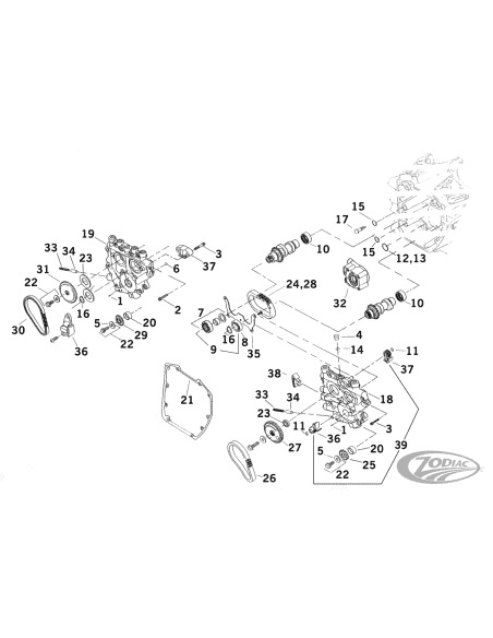 PARTI DISTRIBUZIONE CAMME A CATENA PER TWIN CAM RECENTI