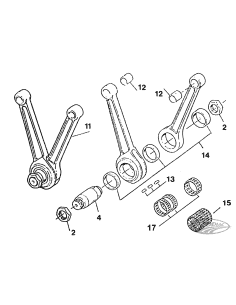 PARTI DI RICAMBIO PER ALBERO MOTORE E BIELLE DI SPORTSTER 2