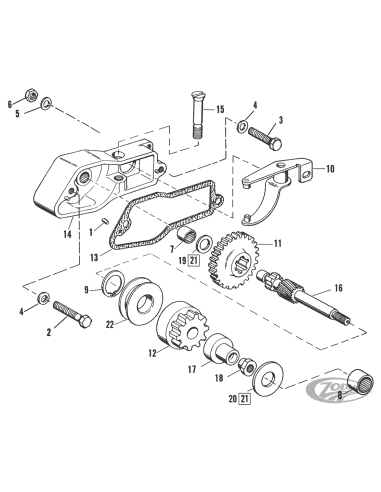 PARTI PER ALLOGGIAMENTO MOTORINO D’AVVIAMENTO PER SPORTSTER 1967-1980