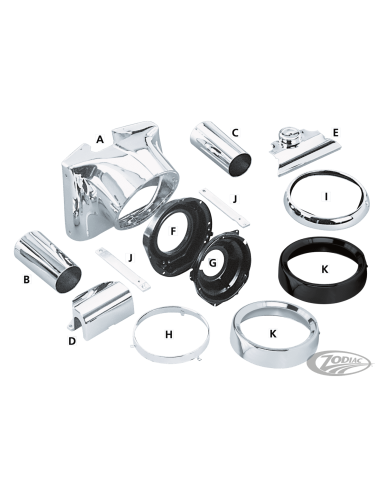 KIT DI CONVERSIONE ALLOGGIAMENTO FARO PER HERITAGE SOFTAIL E FAT BOY