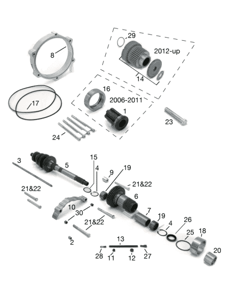 KIT DISASSAMENTO PRIMARIA PER DYNA 2006-2017 E SOFTAIL 2007-2017 CAMBIO 6 MARCE