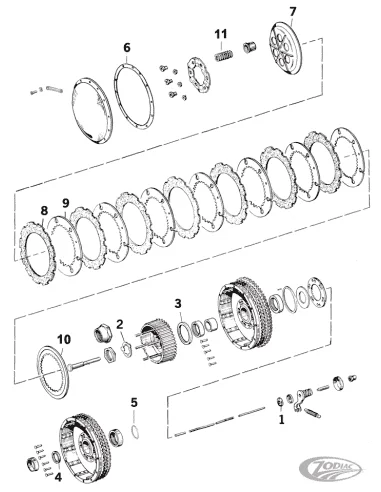 PARTI FRIZIONE PER MODELLI K 1952-1956 E SPORTSTER IRONHEAD 1957-1970