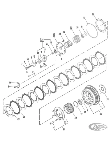 PARTI FRIZIONE PER SPORTSTER IRONHEAD 1971-INIZIO 1984