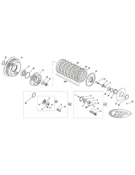 PARTI FRIZIONE PER SPORTSTER EVOLUTION DAL 1991 AL 2022 E BUELL RAFFREDDATE AD ARIA
