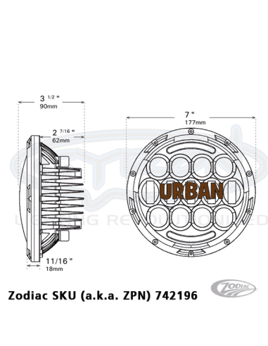 PARABOLA A LED DA 7" CYRON URBAN