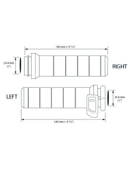 KOSO Titan-X Heated Grips Black 1" Throttle Cable 