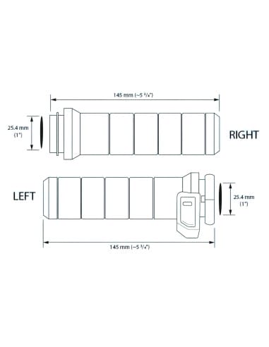 KOSO Titan-X Heated Grips Chrome 1" Throttle Cables 