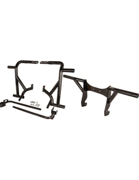 BURLY BRAND Bagger Brawler Front and Rear Crash Bar Kit Black Powder Coated 