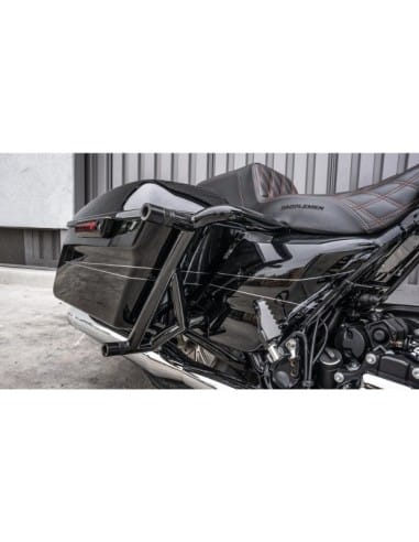 BURLY BRAND Bagger Brawler Front and Rear Crash Bar Kit Black Powder Coated 