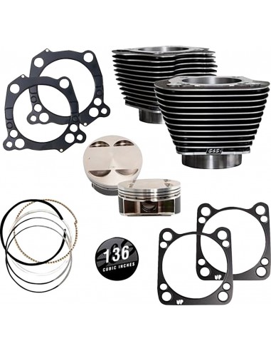 Kit cilindro 136" con alette in granito nero evidenziato m8