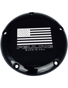 Copertura derby bandiera americana a 5 fori nera per twin cam