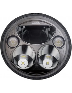 Faro anteriore 7'' led per indian nero