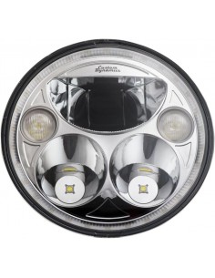 Faro anteriore 7'' led per indian nero