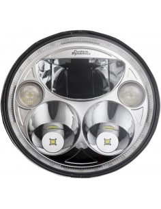 Faro anteriore 7'' led per indian nero