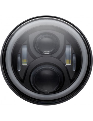 Faro anteriore 7"led halo nero
