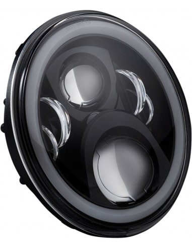 Faro anteriore 7"led halo nero