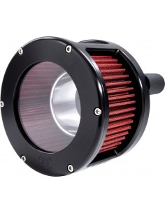 Filtro dell'aria - serie ba race - nero - coperchio trasparente - rosso - m8