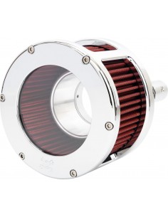 Filtro dell'aria - serie ba race - cromato - copertura trasparente - rosso - m8